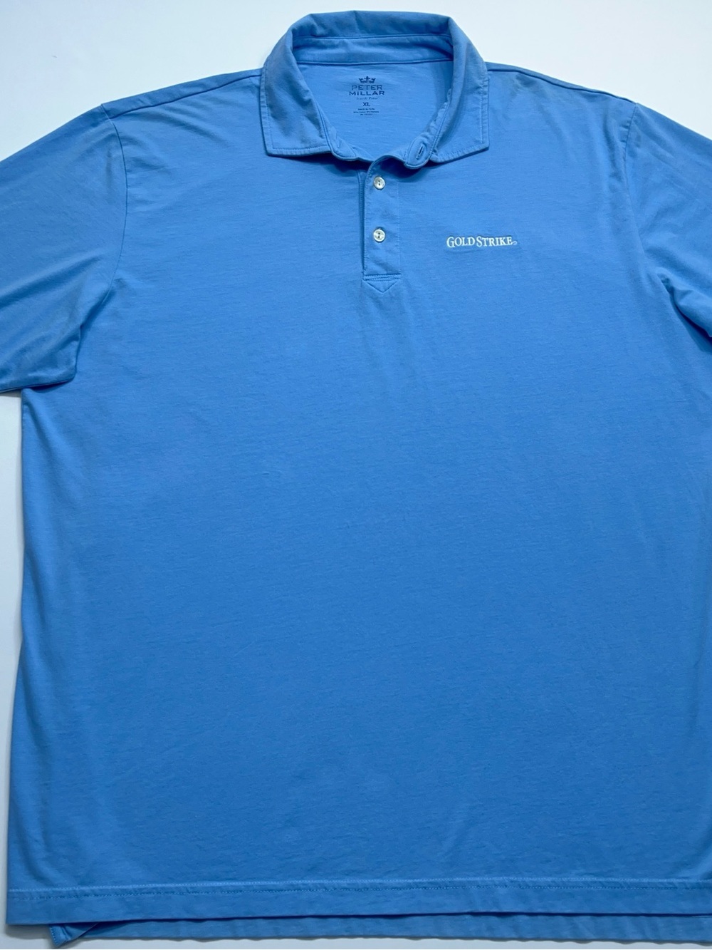 Peter Millar Seaside Wash Polo Shirt Mens Size XL Blue Crown Logo Goldstrike - Picture 3 of 13